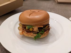 Anarchy burger at Seitan's Realm in Columbus