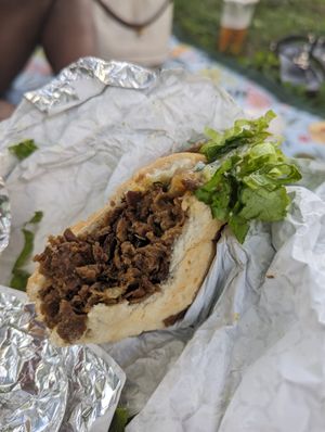 Cheezesteak sandwich at Seitan's Realm in Columbus
