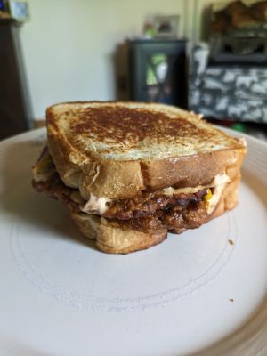 Patty melt at Seitan's Realm in Columbus