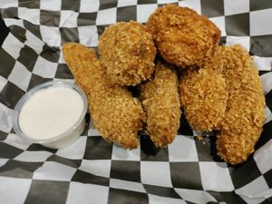 Huge jalapeño poppers at Seitan's Realm in Columbus