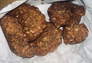 Fried shrimp (came with red dipping sauce, too)  at Seitan's Realm in Columbus