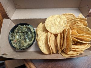 Spinach artichoke dip at Seitan's Realm in Columbus