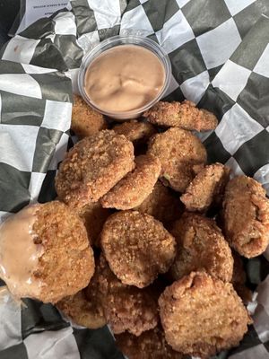 Fried pickles   at Seitan's Realm in Columbus
