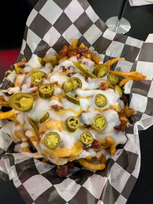 Chili cheese fries at Seitan's Realm in Columbus