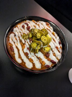 Chili mac at Seitan's Realm in Columbus