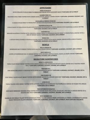 Menu  at Seitan's Realm in Columbus