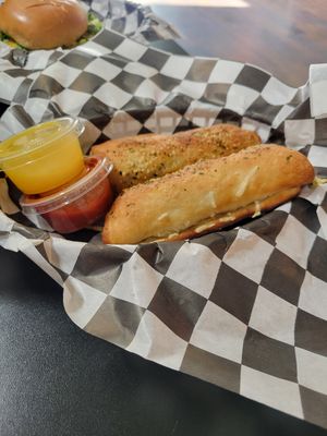 Pizza Rolls with marinara and vegan butter at Seitan's Realm in Columbus