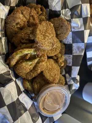Fried pickles  at Seitan's Realm in Columbus