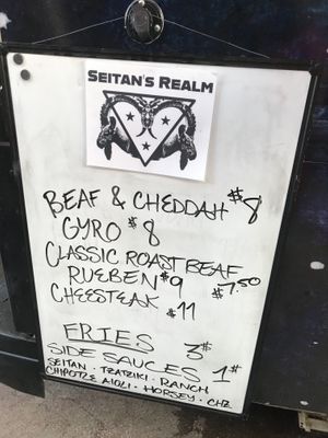 All vegan menu at Seitan's Realm in Columbus