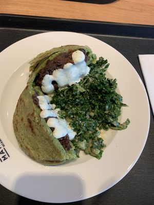 Plant power arepa at Love Life Cafe in Miami Beach
