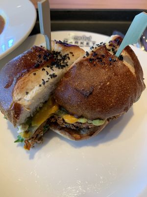 Love Life Award winning Burger at Love Life Cafe in Miami Beach