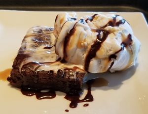 Brownie a la mode - delicious! at Love Life Cafe in Miami Beach