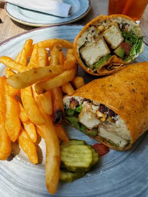 Tofu wrap thing with quinoa and pistachios at Carol & Dave's Roadhouse in Ligonier