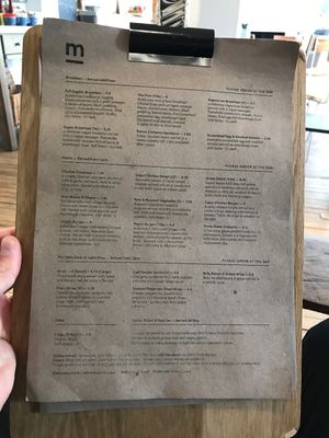 Main menu at The Mitre in Norwich