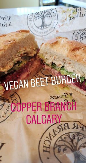 Vegan Beet Burger at Copper Branch - 16th Ave in Calgary