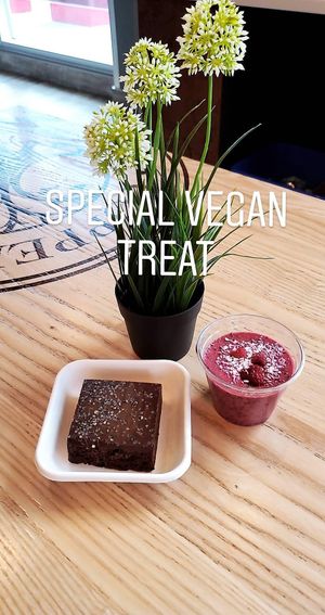 Brownie and Raspberry Chia Pudding  at Copper Branch - 16th Ave in Calgary