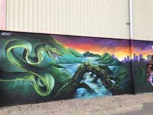 Some of the great artwork at Pomelo & Rocket in Leicester