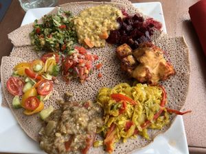 Injera plate   at Umana Yana in Albany