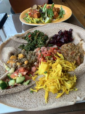 Injera platter  at Umana Yana in Albany