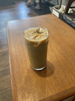12 oz iced vanilla soy milk latte   at Retrograde Coffee Roasters in Sebastopol