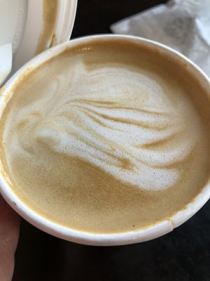 Almond latte   at Retrograde Coffee Roasters in Sebastopol