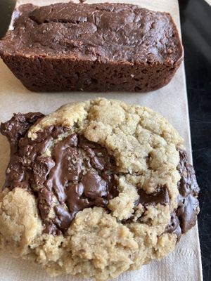 Vegan brownie & chocolate chip cookie. To die for   at Retrograde Coffee Roasters in Sebastopol