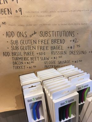 Add ons at Retrograde Coffee Roasters in Sebastopol