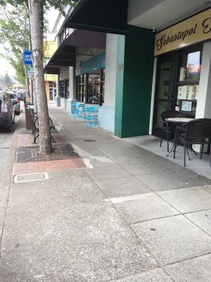 Street parking at Retrograde Coffee Roasters in Sebastopol