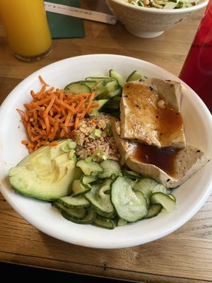 Vegan rice bowl  at Woosabi in Innsbruck