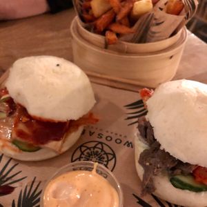 Bao Set. The vegetarian bao with spicy tofu (left) was awesome! at Woosabi in Innsbruck