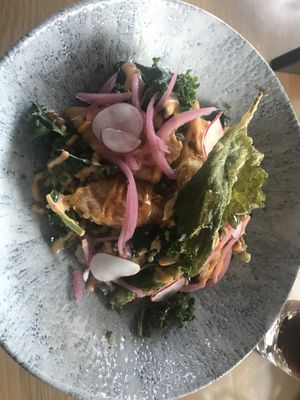 The vegan tempura shroomami bowl.  at Earls Kitchen + Bar - Robson in Vancouver
