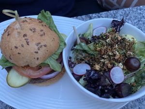 Impossibile burger & salad   at Earls Kitchen + Bar - Robson in Vancouver