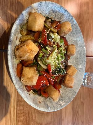 Vegan Kung Pao with Tofu  at Earls Kitchen + Bar - Robson in Vancouver