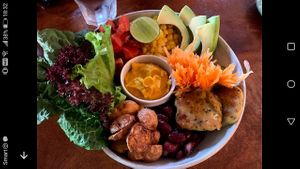 Vegan veggie bowl at The Source Cafe in Siem Reap