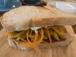 Hungry vegan sandwich  at The Source Cafe in Siem Reap