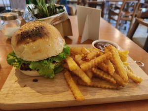 Chickpea Burger at The Source Cafe in Siem Reap