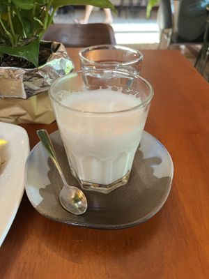 Almond milk  at The Source Cafe in Siem Reap