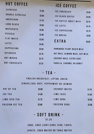 Menu 2 of 5 - Coffee, tea and soft drinks  at The Source Cafe in Siem Reap