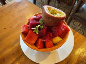 Fresh fruit salad, $2.50  at The Source Cafe in Siem Reap