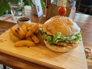 Chickpea burger, $5.25  at The Source Cafe in Siem Reap