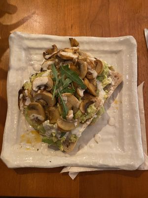 Avo and mushroom toast  at The Source Cafe in Siem Reap