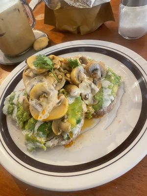 Avocado mushroom toast   at The Source Cafe in Siem Reap