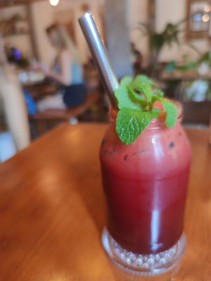 Pink Paradise juice at The Source Cafe in Siem Reap