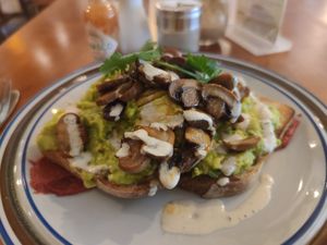 Avocado mushroom toast at The Source Cafe in Siem Reap