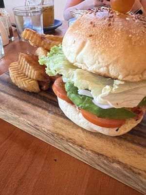Chickpea burger   at The Source Cafe in Siem Reap