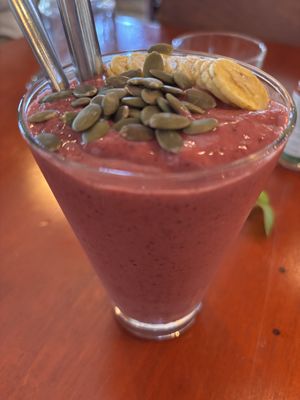 Cinnamon berry smoothie  at The Source Cafe in Siem Reap