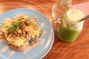 Vegan avocado mushroom at The Source Cafe in Siem Reap