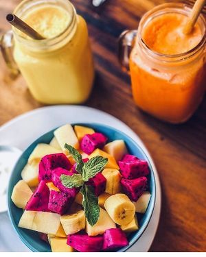 Vegan fruit salad at The Source Cafe in Siem Reap