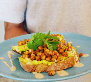 Vegan avocado chick peas at The Source Cafe in Siem Reap