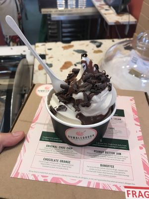 cookie dough with soft ice cream   at The After School Cookie Club in East London